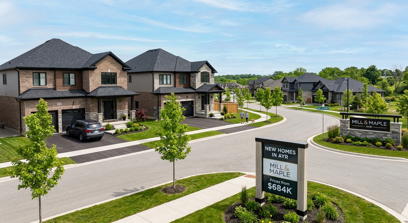 New Homes in Ayr: Prices from $684K at Mill & Maple