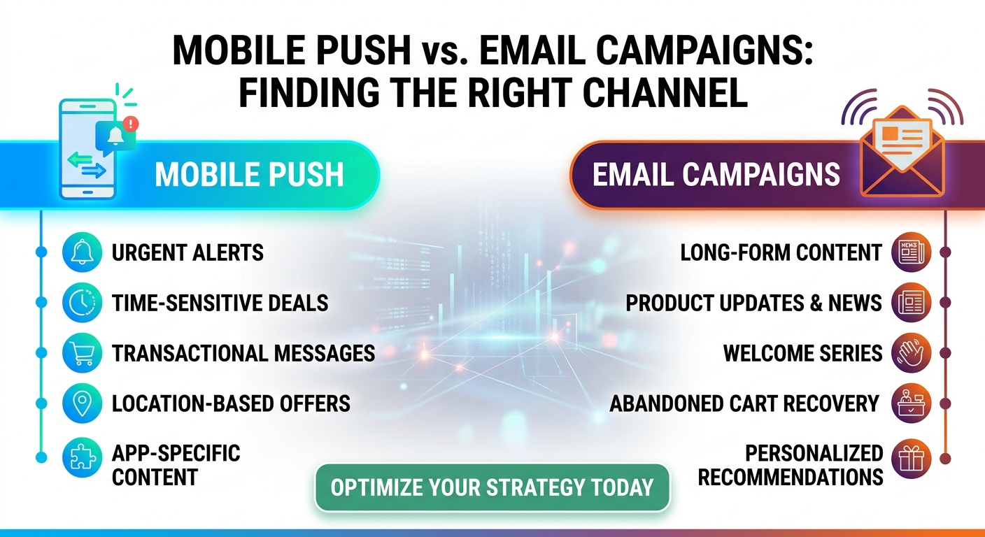 When to Use Mobile Push vs Email Campaigns: The 2025 Channel Selection Guide