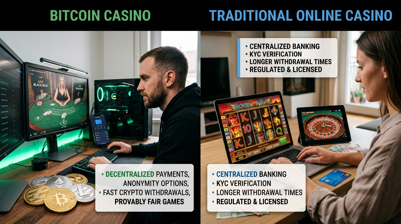 Bitcoin Casino vs Traditional Online Casino: What's the Difference?