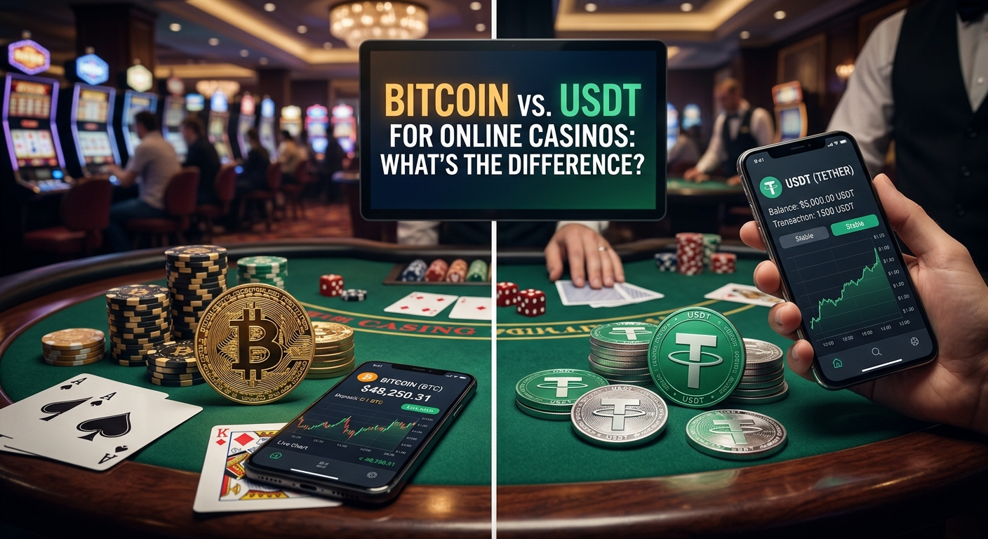 Bitcoin vs USDT for Online Casinos: What’s the Difference?